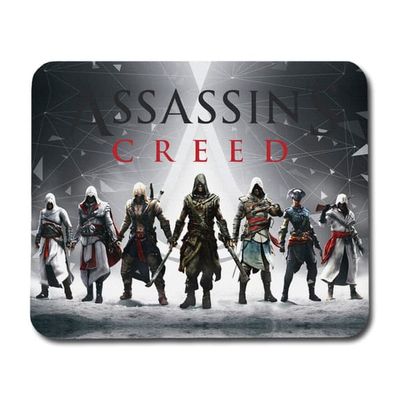Musmatta: Assassins Creed, halkfri gummibas, livfull och unik design, perfekt för hemmet eller kontoret