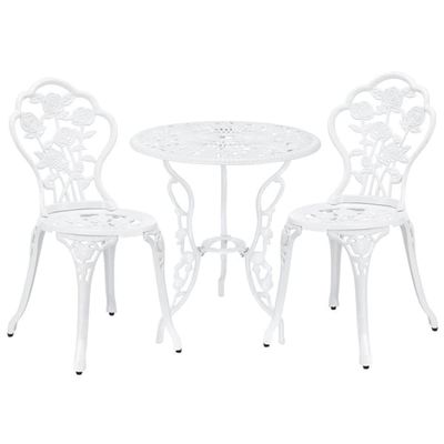 Vintage caféset bord och 2 stolar vit [casa.pro]
