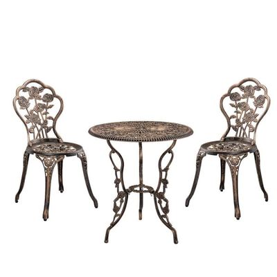 Vintage caféset bord och 2 stolar brons [casa.pro]