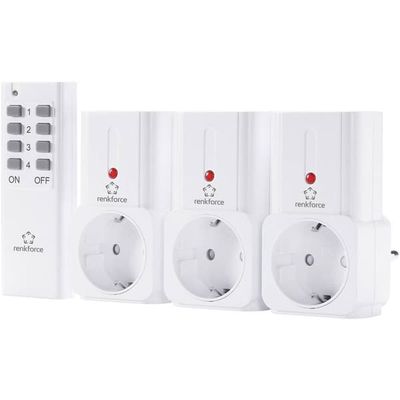 Renkforce Set med vägguttag 4 delar Inomhus 3680 W