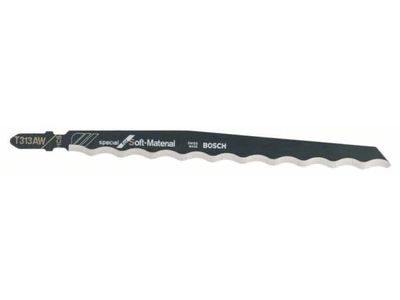 Bosch Special for Soft Material T 313 AW - Bladsett for stikksag - for kartong, lær, gummi, teppe, styrofoam - 3 deler - T-skaft - lengde: 152 mm