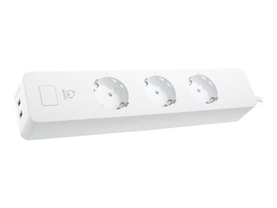 DELTACO Smart Home SH-P03USB2 - Smart kraftlist - AC 200-240 V - 2990 Watt - Wi-Fi - ingång: CEE 7/4 - utgångskontakter: 3 (2 x USB, 3 st. CEE 7/3 ef