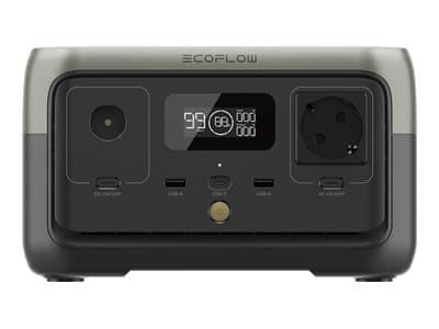 EcoFlow RIVER 2 - Bærbar strømstasjon - AC 220-240 / DC 11-30 / 5/9/12/15/20/24 V - litium-jernfosfat - 256 Wh - Wi-Fi, Bluetooth - utgangskontakter: