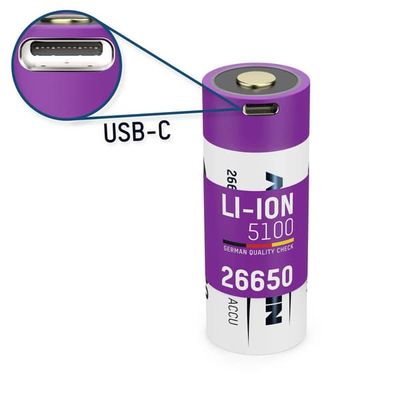 Ansmann 26650 USB-C USB-C®-batteri 26650 Li-Ion 3.6 V 5100 mAh 1 st