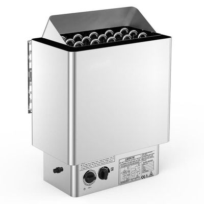 9KW Bastuvärmare 380V-415V Våt&Torr Elektrisk med inbyggd kontrollenhet i rostfritt stål.