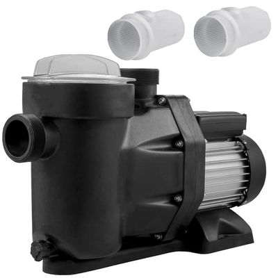 1 HK Poolpump, 19200 L/h 750W, In-/Utomhus med Silkorg, Motor för rent poolvatten, 1,97" Inlopp/Utlopp.