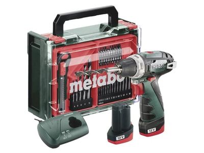 Metabo PowerMaxx BS Basic Set 600080710 Batteriborr 12 V 2 Ah Litium inkl. laddare, borstlös, inkl
