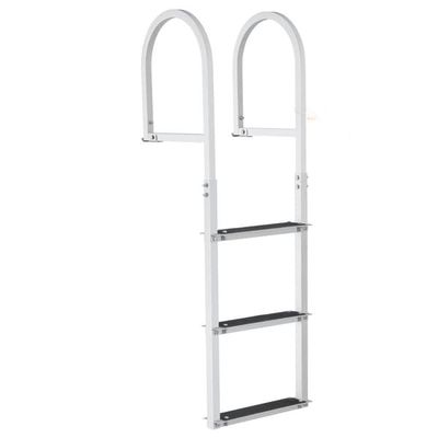 Dockleder med 3 aftagelige trin, 227 kg belastning. Aluminium-bådstige med 8 cm bredt trin og skridsikker gummimåtte til brug ved både og svømmebade.