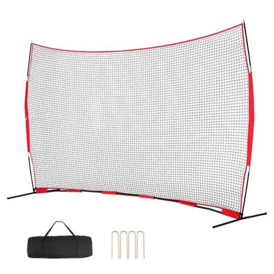 Barricade Backstop-net, 16x10 fod sportsbarriere, bærbart træningsudstyr med bæretaske, beskyttelse til baseball, softball og lacrosse