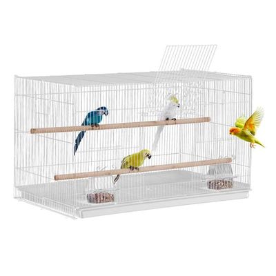Fågelbur för Parakiter, Metallbur 18, Vit Cockatiel Bur, Optimal Luftflöde, Praktisk och Sturdy Design