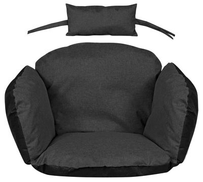 Trädgårdskudde 112x113 cm för hängande stol storkbo vattentät svart