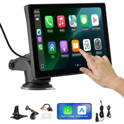 Bilstereo Radio med CarPlay, Touchscreen 9 tommer, Apple Android-kompatibel, Automatisk bakkamera