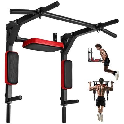 Pull Up Bar Multifunktion, Väggmonterad Chin Up Bar Dip Station, Hemmagym utrustning