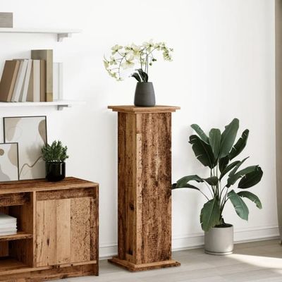 Piedestal med opbevaring i konstrueret træ - Flot og praktisk | Størrelse: 31x30x90 cm