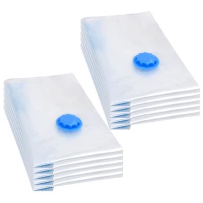 Vakuumpåsar för kläder 10-pack - Komprimerade förvaringspåsar | Storlek: 60x40 cm | Färg: Transparent