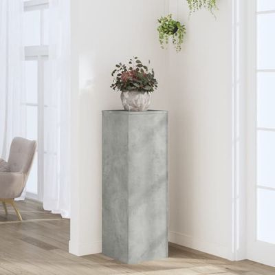 Plantestativ i konstrueret træ - Slidstærkt og stabilt | Størrelse: 33x33x100 cm | Farve: Betongrå