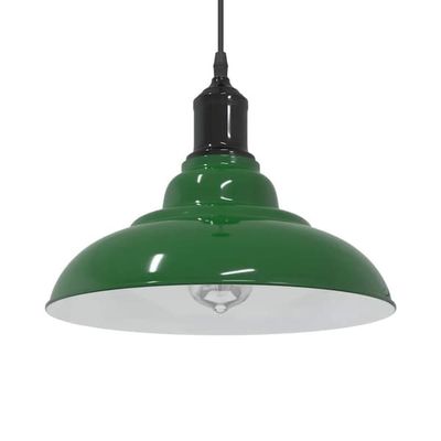 Justérbar pendellampe E27 Ø 31 cm - Vintage metal | Farve: Glans Grøn