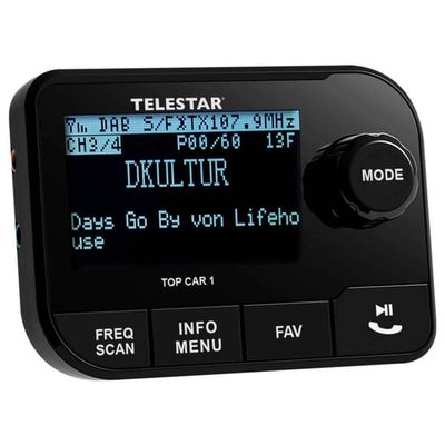 Telestar TOP CAR 1 DAB+ mottagare Handsfreefunktion, Sugpropphållare