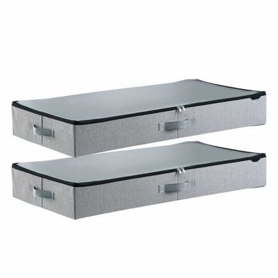 Förvaringsbehållare under sängen, 850x430x120mm, Transparenta lock, 45l, 2-pack.