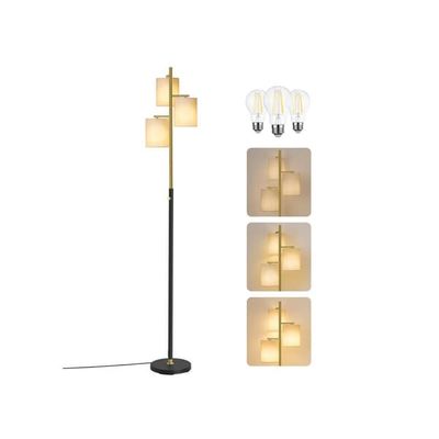 VASAGLE golvlampa med tre glödlampor och justerbar ljusstyrka