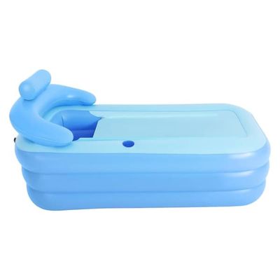Uppblåsbar spabad/pool - Hopfällbart portabelt badkar - Utomhus - PVC - Med sittkudde - För vuxna och barn - Blå