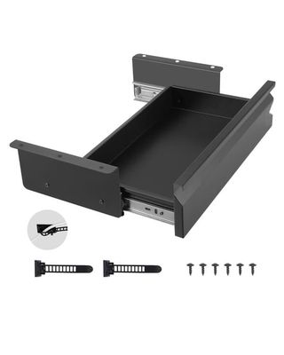 Utdragbar låda under skrivbordet - Förvaringslåda - Mått 43,2 x 22,9 x 10,2 cm - Dold Förvaring - Pennlåda - Passar Sitt-/Ståbord