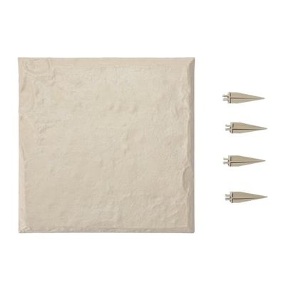 Trædesten til have - Plastikfliser til gangsti - Sæt med 8 - 39,5 x 39,5 cm - Med jordspyd - Vejrbestandige - Til græsplæne/terrasse - Beige