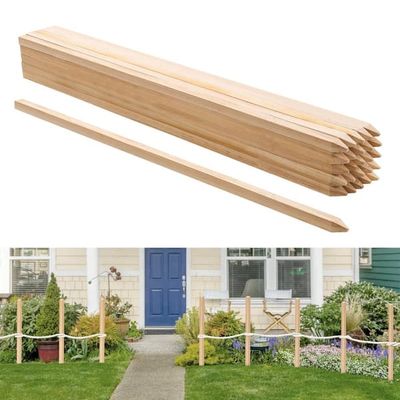Havepæle af træ - Opmålingspæle og jordpæle - Sæt med 25 stk - Mål 1,9×1,9×91,4 cm - Skarp spids - Fyrretræ - Til afmærkning og plantestøtte