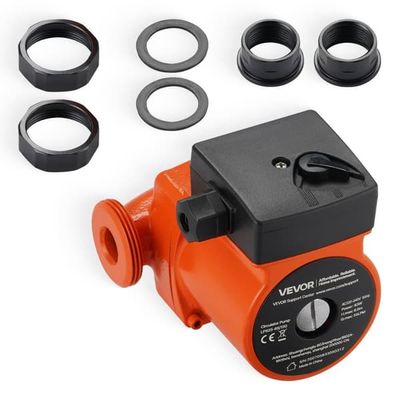 Cirkulationspump för värmesystem - LPS25-6S/130 - 55 l/min - 220-240 V - 3 Hastigheter - För Varmvatten - Montagelängd 130 mm
