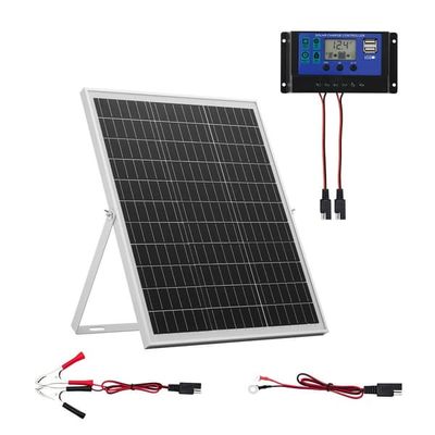 Solcellsbatteriladdare - Solpanel 25 W 12 V - MPPT-regulator - Underhållsladdare - IP67 Vattentät - Justerbart Fäste - För Bil/Båt/Husbil/MC/Släp