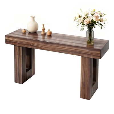 Konsolbord 160 cm - Entrébord - Smal og lang - Rektangulær - Træ - Til entré og bag sofaen - Nem montering - Brun