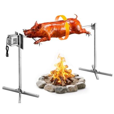 Rotisserikit för grill - Elektrisk grillspettmotor - Kapacitet 60 kg - 8 Höjdnivåer - 38 W - 220–240 V - Rostfritt stål - Automatisk