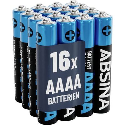 Absina Mini (AAAA)-batteri AAAA (R61) Alkaliskt 1.5 V 500 16 st