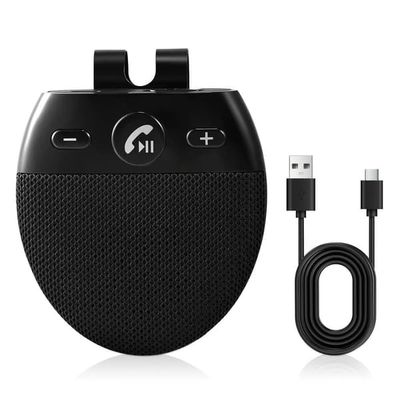 Bluetooth håndfri til bil - Højttalertelefon - Understøtter 2 telefoner - Siri stemmeassistent - Sort