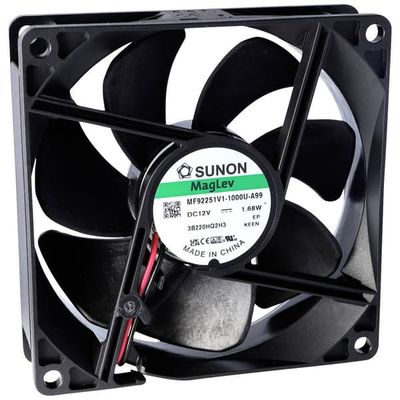 Sunon EE92251B3-000U-999 Axialfläkt 12 V/DC 67.09 m³/h (L x B x H) 25 x 92 x 92 mm