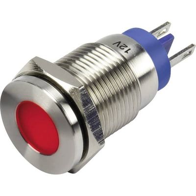 TRU COMPONENTS GQ16F-D/R/12V/N LED-signallampa Röd 12 V/DC