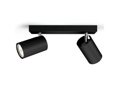 Philips myLiving Kosipo tak-/väggspotlight 2 x, Utanpåliggande spotlight, GU10, 2 lampor, LED, 220-240 V, Svart