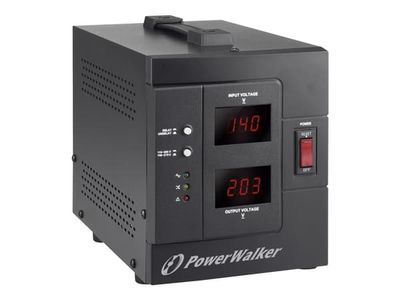 PowerWalker AVR 1500 SIV FR - Automatisk spänningsregulator - AC 230 V - 1200 Watt - 1500 VA - utgångskontakter: 2 - svart