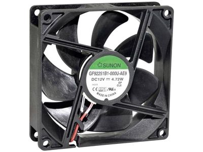 Sunon GF92251B1-000U-AE9 Aksial ventilator 12 V/DC 127.3 m³/h (L x B x H) 92 x 92 x 25 mm