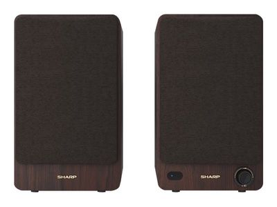 Sharp CP-SS30 - Høyttalere - 2.0-kanal - bokhylle - trådløs - Bluetooth - USB - 60 watt (Total) - brun