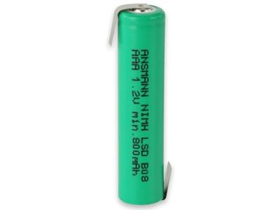 Ansmann 2311-3003, Laddningsbart batteri, AAA, Nickel-kadmium (NiCd), 1,2 V, 800 mAh, -20 - 50 ° C