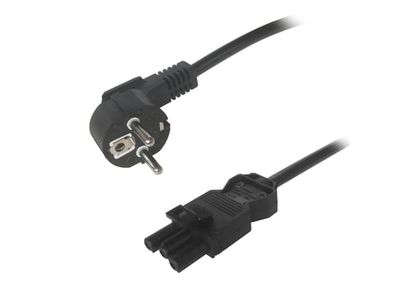 Deltaco Strömkabel, CEE 7/7 till GST18 hona, jordad, 3m, svart, 3 m, CEE7/7, GST18i3, 250 V, 16 A