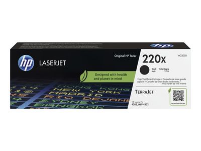 HP 220X - Høy ytelse - svart - original - LaserJet - boks - tonerpatron (W2200X) - for Color LaserJet 4302; Color LaserJet Pro 4202, 4302, MFP 4303
