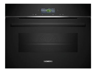 Siemens iQ700 CM724G1B1 - Kombinasjonsovn - innebygd - Wi-Fi - fordypning - bredde: 56 cm - dybde: 55 cm - høyde: 45 cm - med selvrens - svart