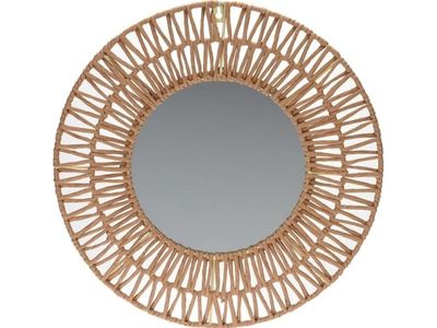 H&S Decoration Väggspegel med flätat gräs 45 cm