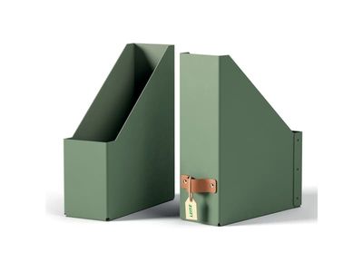 Leitz Puro Tidsskriftsamler, 100 % resirkulert kartong, pakke med 2, Fotoark kartong, Grønn, A4, Brosjyrer, Katalog, Magasiner, 100 mm, 260 mm