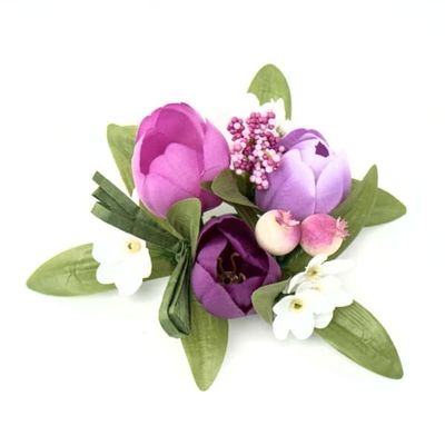 Lysmansjett for kronelys lilla tulipaner og vårblomster