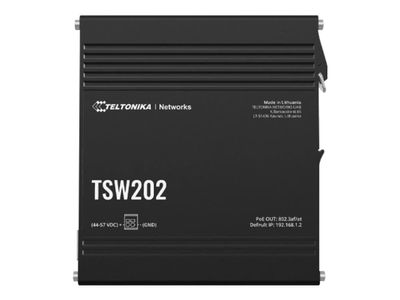 Teltonika TSW202 - Switch - Styrt - 8 x 10/100/1000 (PoE+) + 2 x SFP - DIN-skinnemonterbar - PoE+ (240 W)