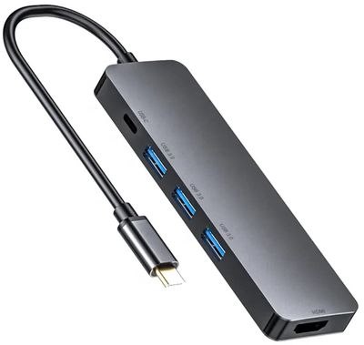 HUB USB-C HDMI-adapter 4k USB 3.0 PD strømforsyning 60W