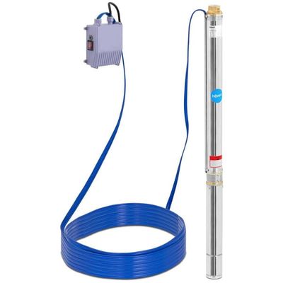 hillvert - Djupvattenpump - 70 mm / 2,75'' - 3600 l/h - 750 W - 20 m kabel / 84 m uppfordringshöjd - Rostfritt stål